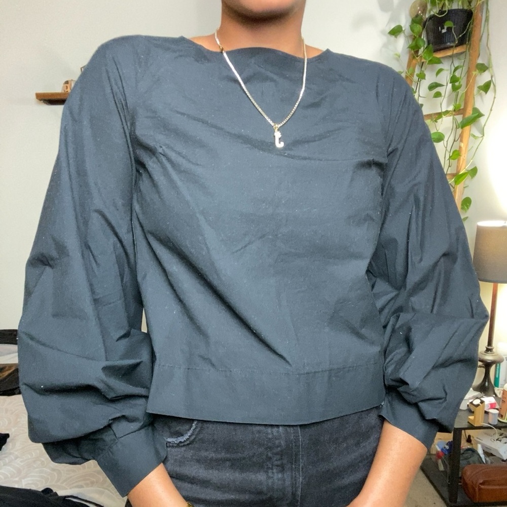 Black Poplin Top | BABATON | ARITZIA